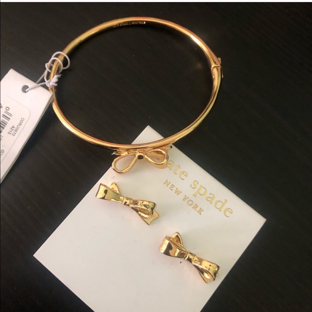 Kate spade earring and bow bracelet